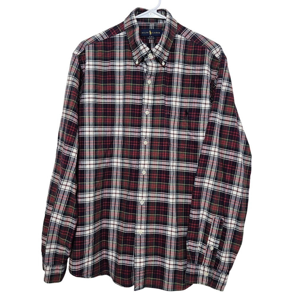 Polo Ralph Lauren XL Multi-Color Plaid Button Down Preppy Classic Americana Fit